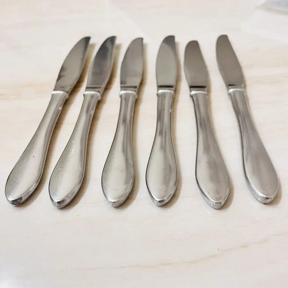 6pc ONEIDA Jackson Dinner Knife Stainless Plain Satin Frost Flatware Replacement